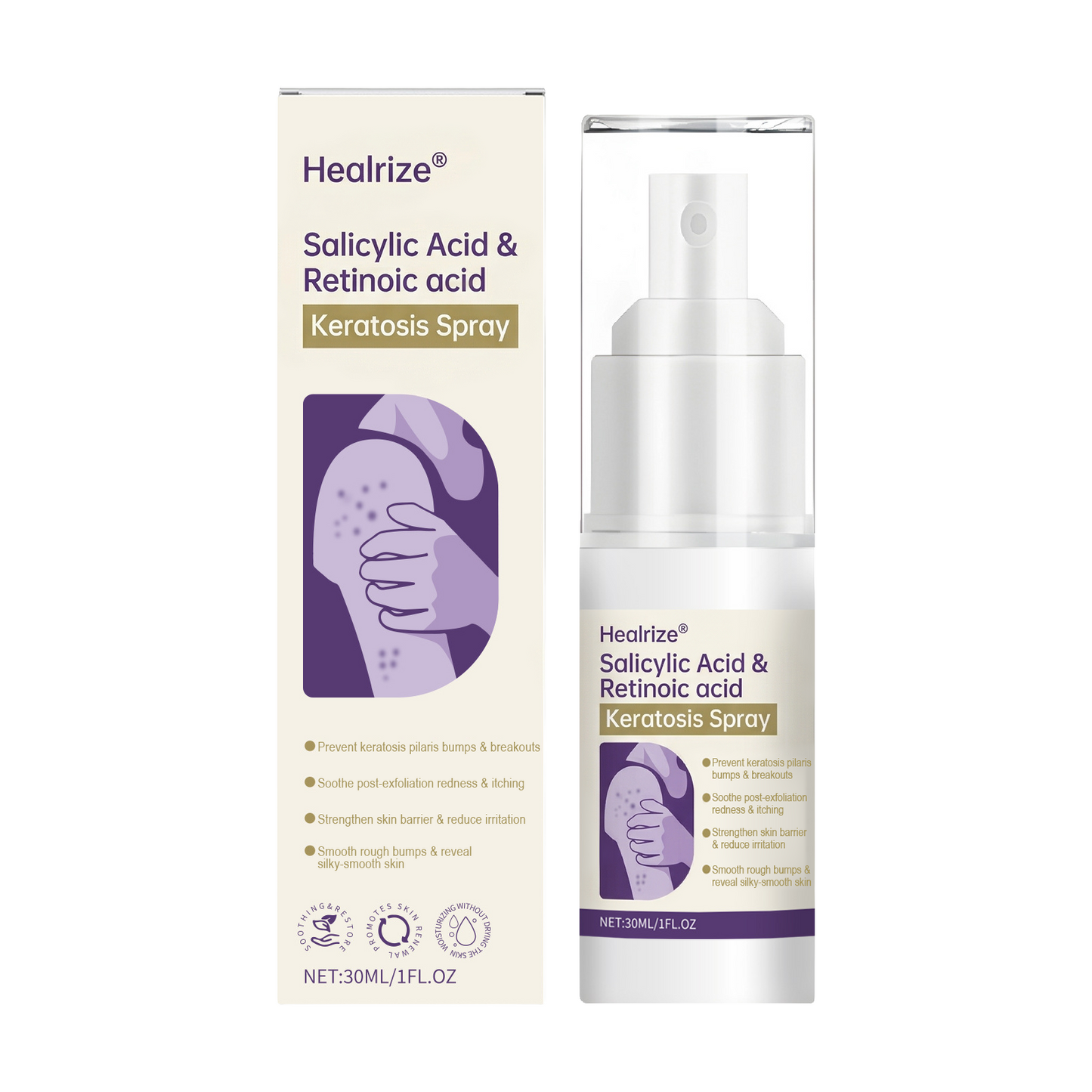 šLimited-time discountāØHealrizeĀ® Salicylic Acid & Retinoic acid Keratosis Spray| keratosis pilaris on arms & body