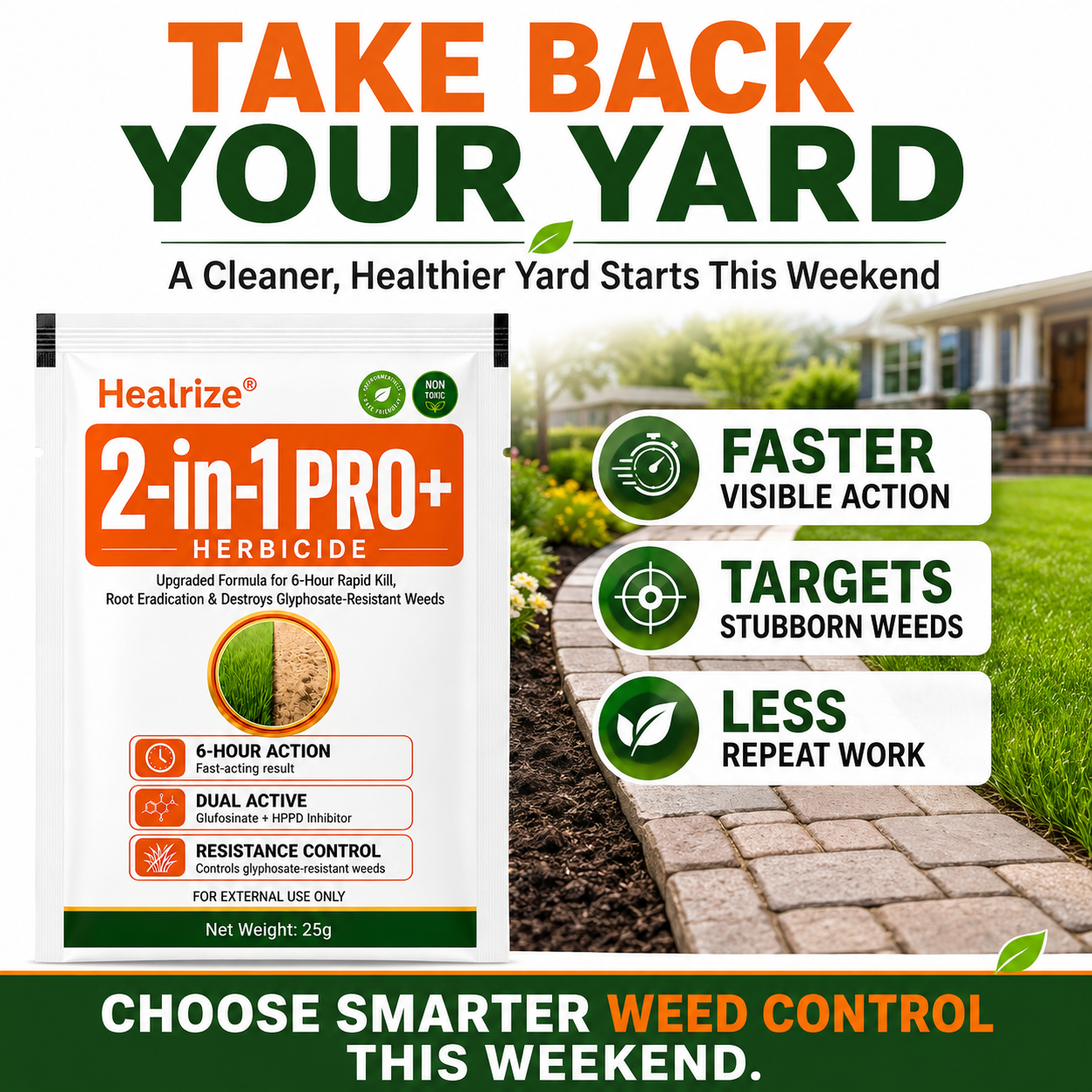 🎉Special limited-time discount🎉Healrize® Advanced 2-in-1 Pro+ Herbicide-Upgraded Formula for 6-Hour Rapid Kill, Root Eradication & Destroys Glyphosate-Resistant Weeds🔥Best Seller🔥