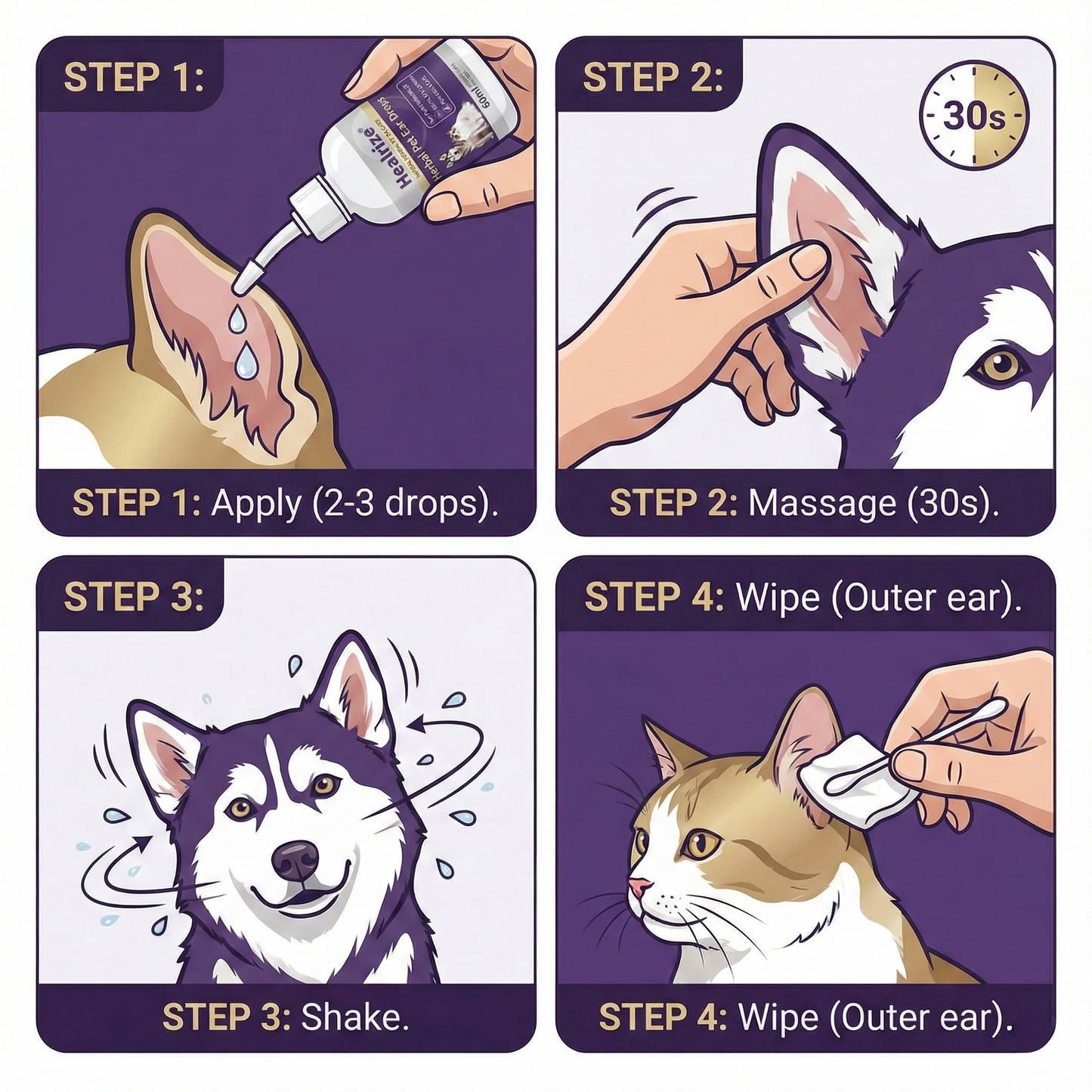 Healrize®  Herbal Pet Ear Drops