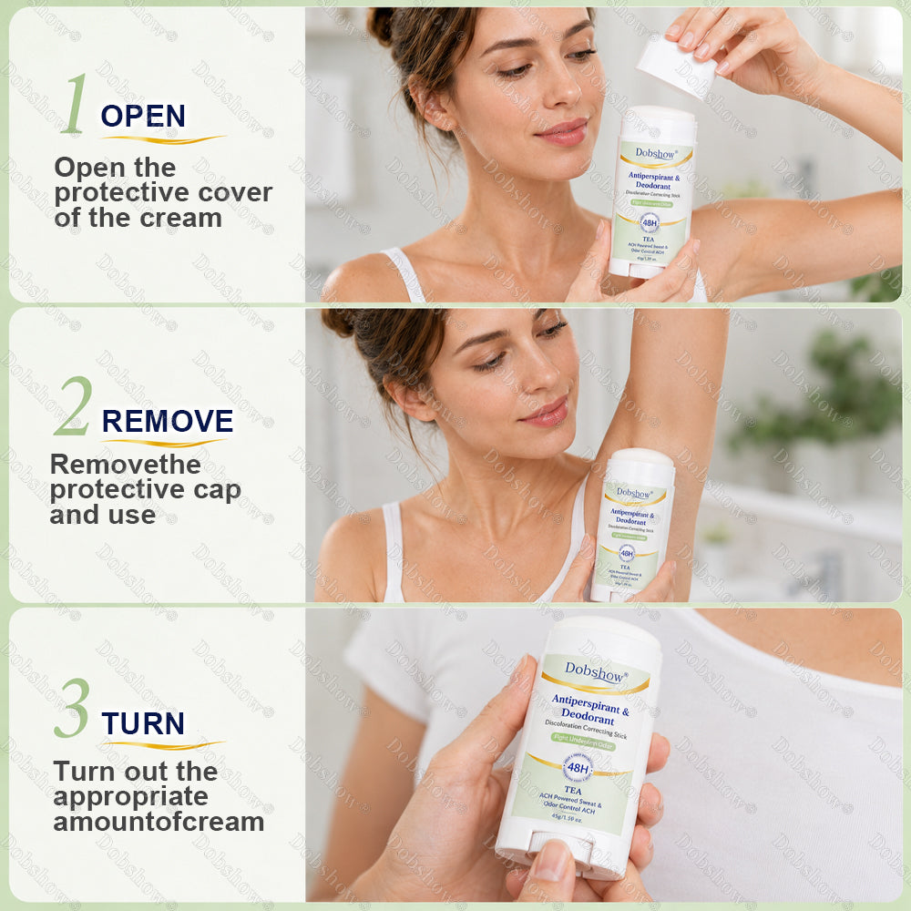 🎉Special limited-time discount🎉Dobshow®  Antiperspirant & Deodorant Discoloration Correcting Stick-Sweat Control, Targeted Bacterial Eradication,100% Anti-Stain Invisible Shield, Discoloration Correcting🔥Best Seller🔥