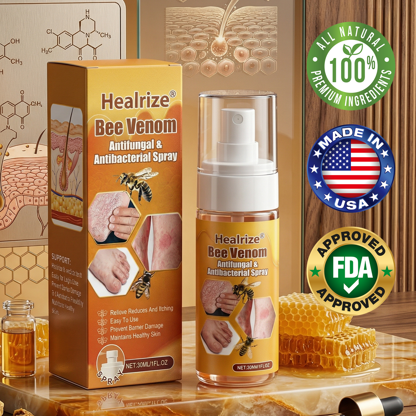 🔥Best Seller🔥Healrize® Bee Venom Antifungal & Antibacterial Spray🎉Special Limited Time 50% OFF
