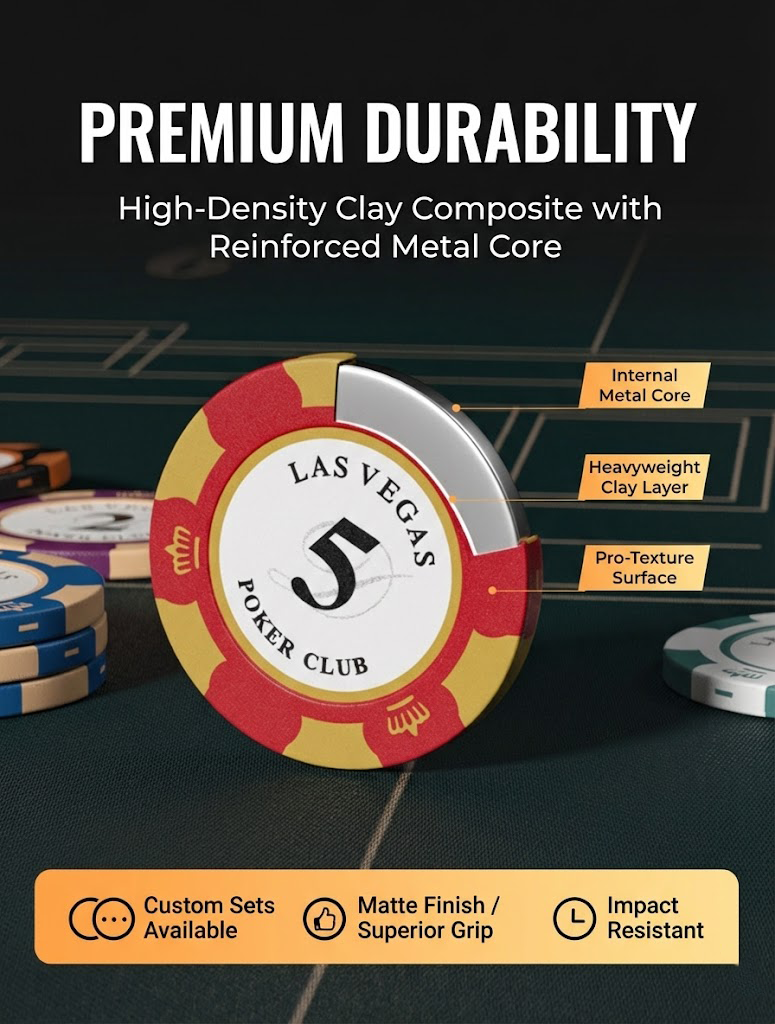 `MCOIKY® Royal Elite Clay Poker Chips
