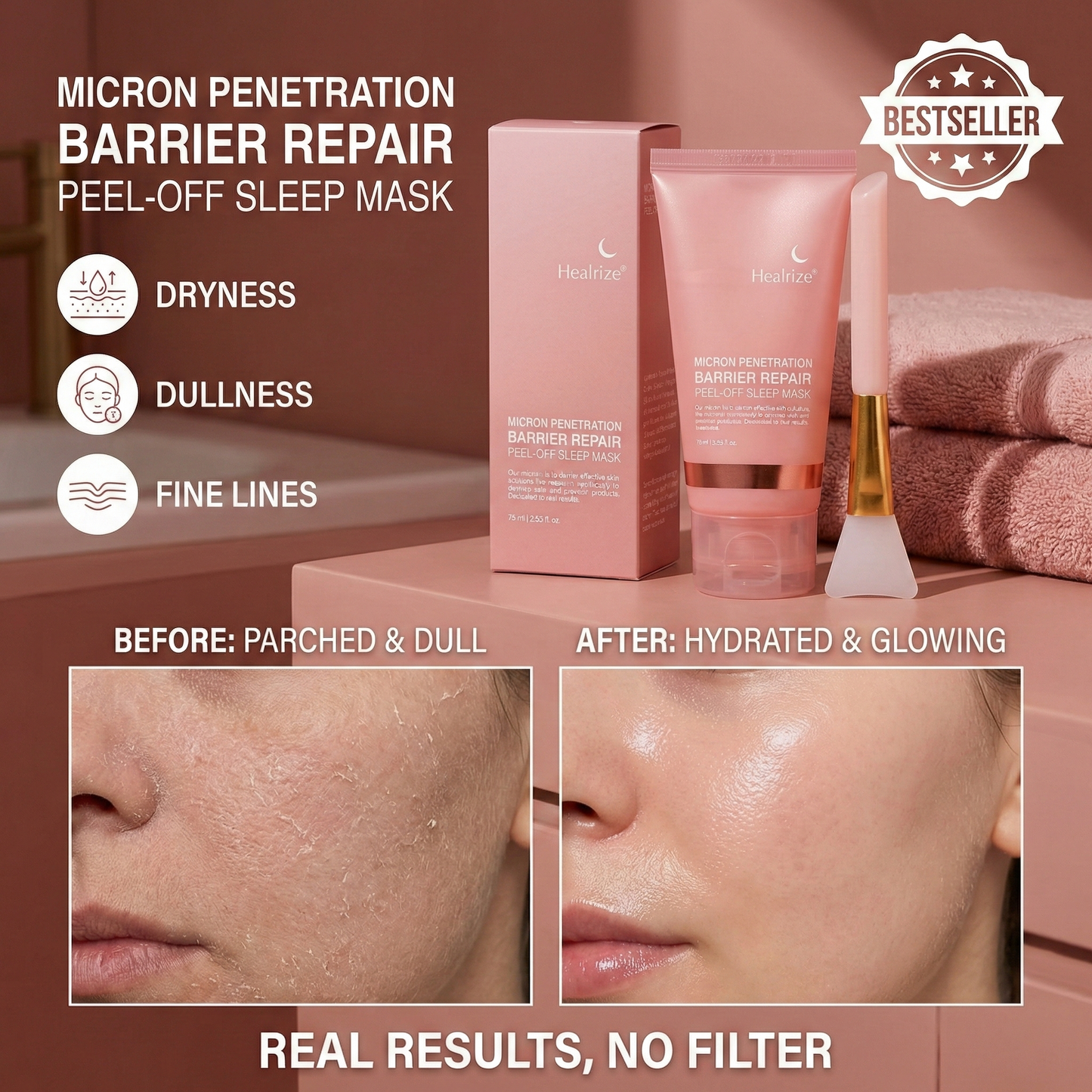 🔥𝙇𝙞𝙢𝙞𝙩𝙚𝙙-𝙏𝙞𝙢𝙚 𝙊𝙛𝙛𝙚𝙧 | Healrize®Micron Penetration Barrier Repair Peel-off Sleep Mask