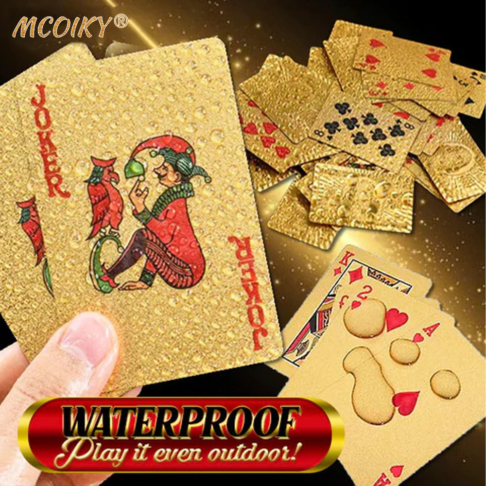 `MCOIKY® Gold Foil Deluxe Poker Card