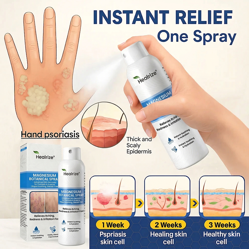 `Healrize® Magnesium Botanical Spray – Advanced Skin Recovery for Psoriasis & Eczema | Rapid Soothing, Steroid-Free