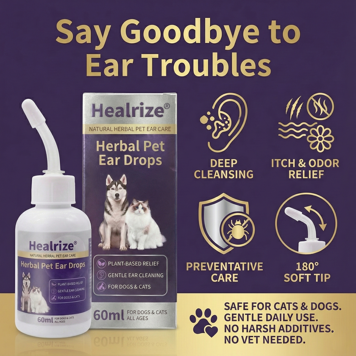Healrize®  Herbal Pet Ear Drops