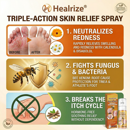 🔥Best Seller🔥Healrize® Bee Venom Antifungal & Antibacterial Spray– Advanced Skin Recovery for Psoriasis & Eczema🎉Special Limited Time 50% OFF