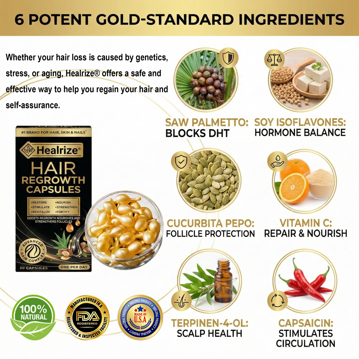 Best Seller 🎉limited-time discount| Healrize® Hair Regrowth Capsules 💖Revive Follicles, Boost Hair Volume