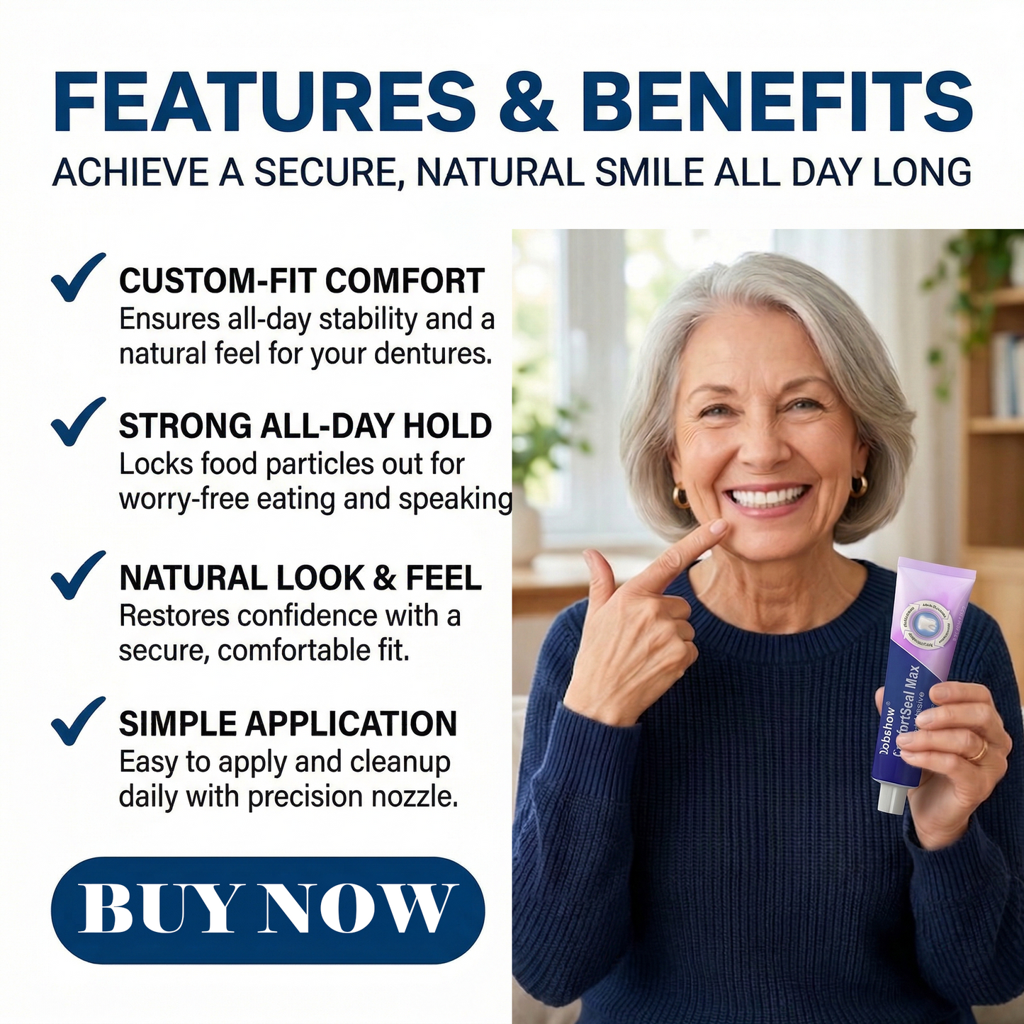🎉Special limited-time discount-Dobshow® ComfortSeal Max Denture Adhesive-Long‑Lasting Hold for Secure Denture Wear🌎Global Shipping