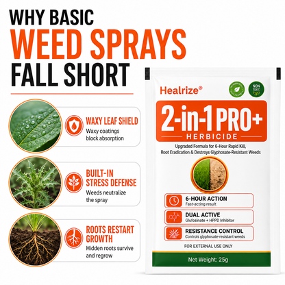 🎉Special limited-time discount🎉Healrize® Advanced 2-in-1 Pro+ Herbicide-Upgraded Formula for 6-Hour Rapid Kill, Root Eradication & Destroys Glyphosate-Resistant Weeds🔥Best Seller🔥
