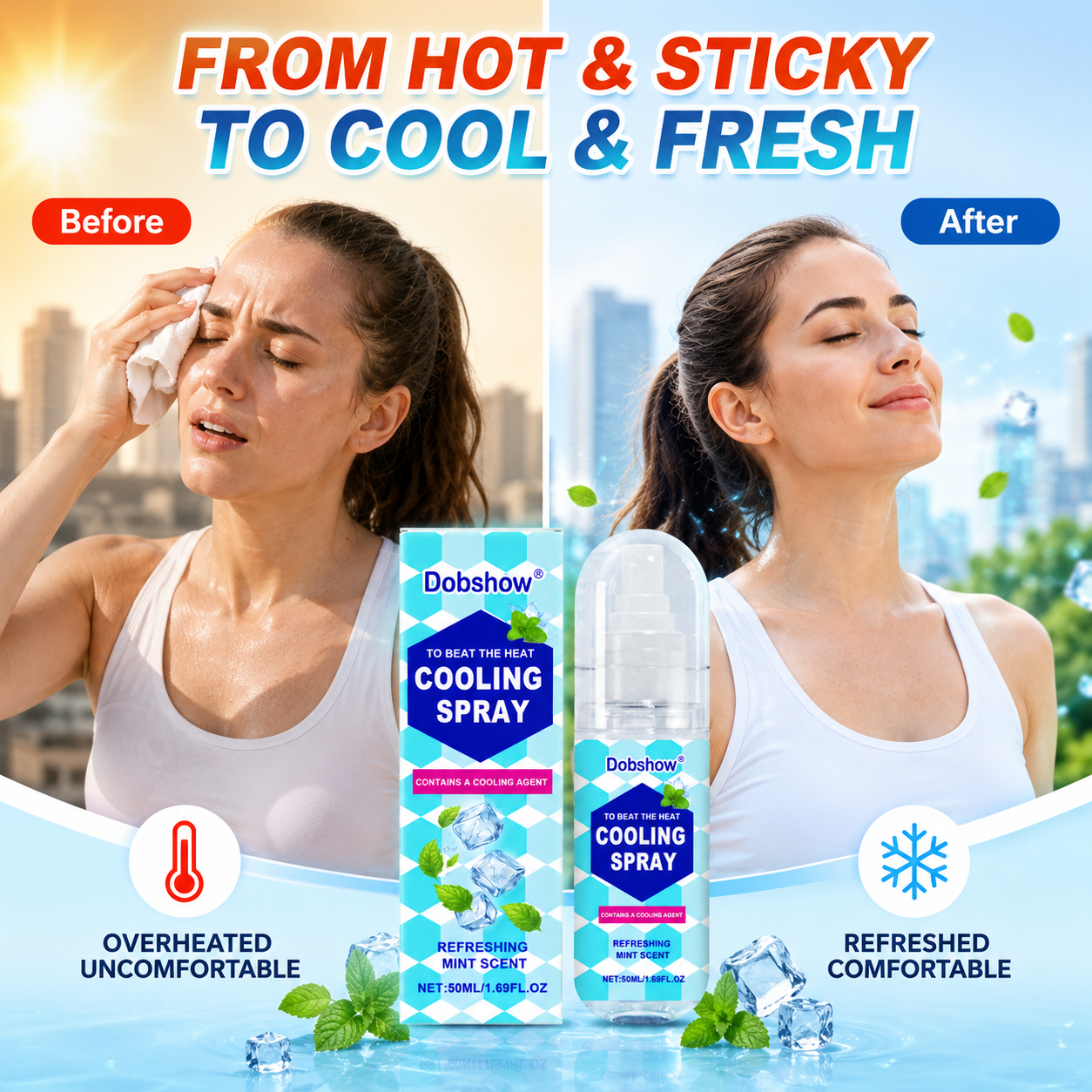 `Dobshow® Body Cooling Spray,Cool Spray for Summer